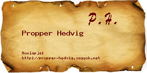 Propper Hedvig névjegykártya